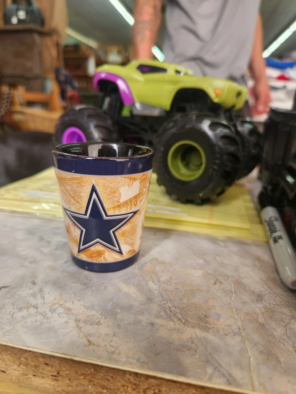 Dallas Cowboys Star Shot Glass - Navy & Tan